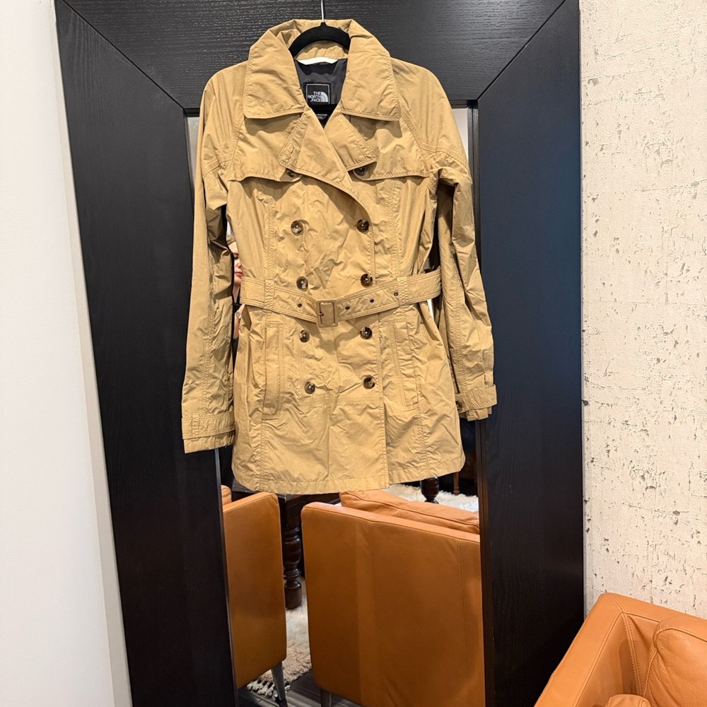 North Face Tan Double-Breasted Women's Trench Coat